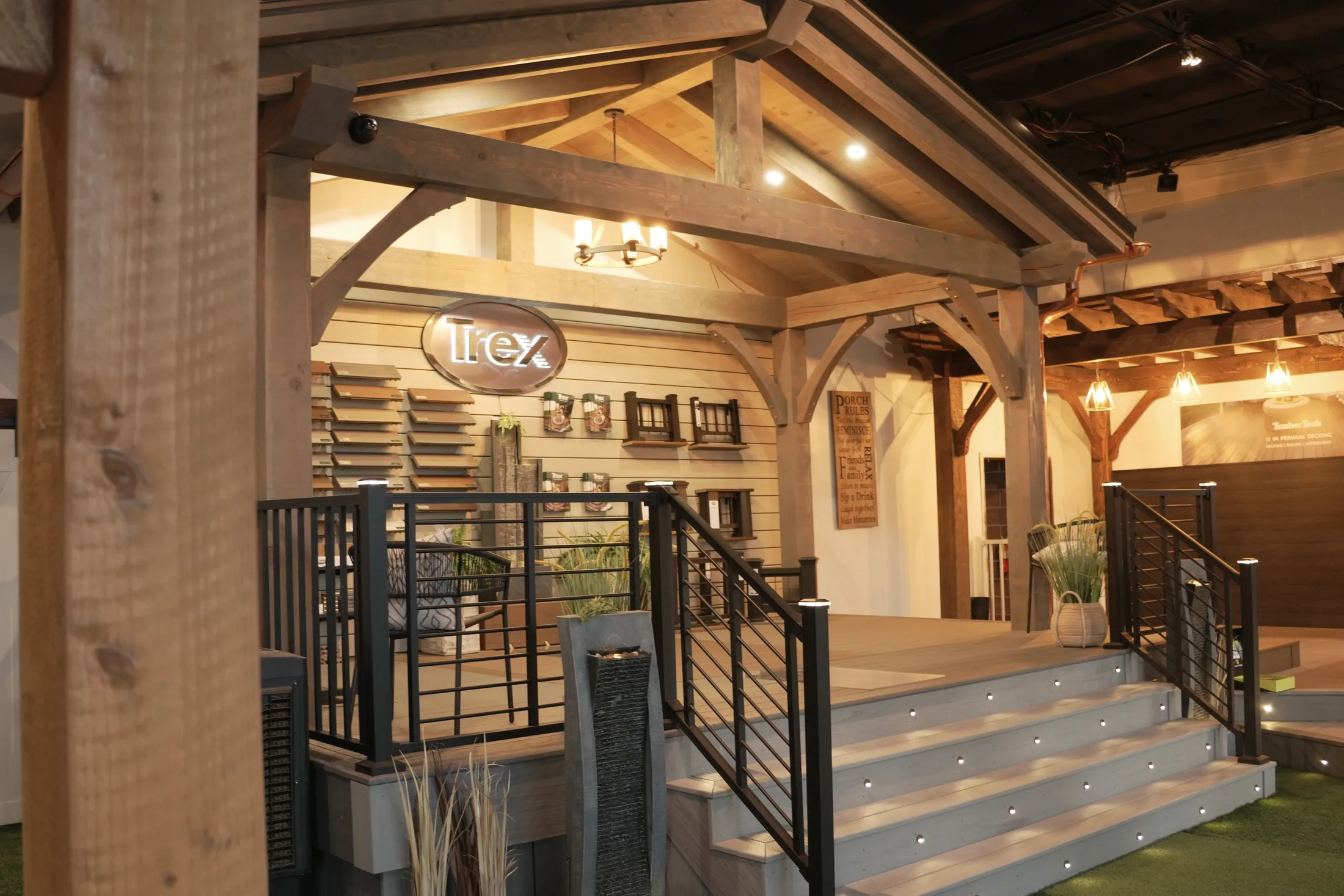 Utah Deck Supply showroom with railing, decking, and outdoor living product displays