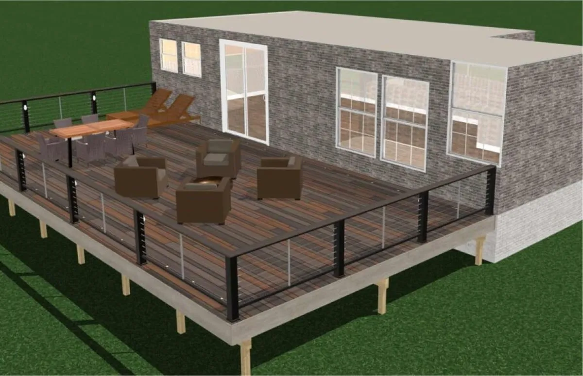 TimberTech railing poolside installation