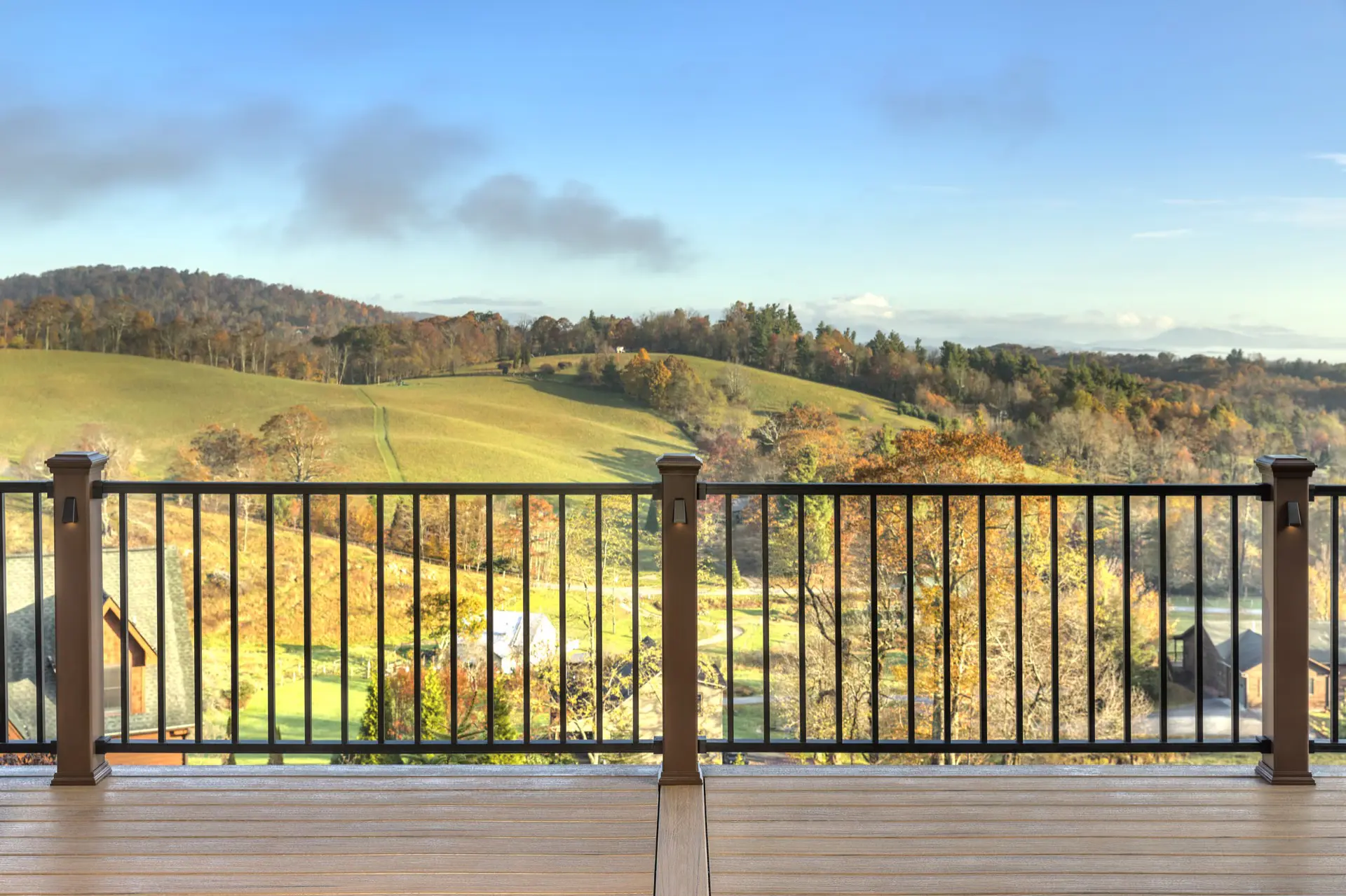 Trex Signature Glass Railing with mountain views