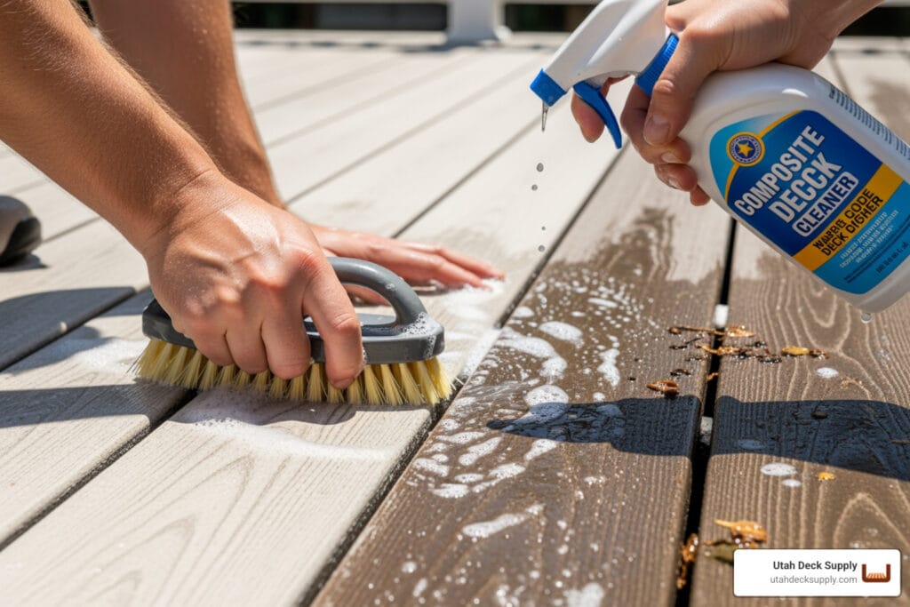 Read more about the article Deck the Halls (and Boards!): Your Guide to a Spotless Composite Deck